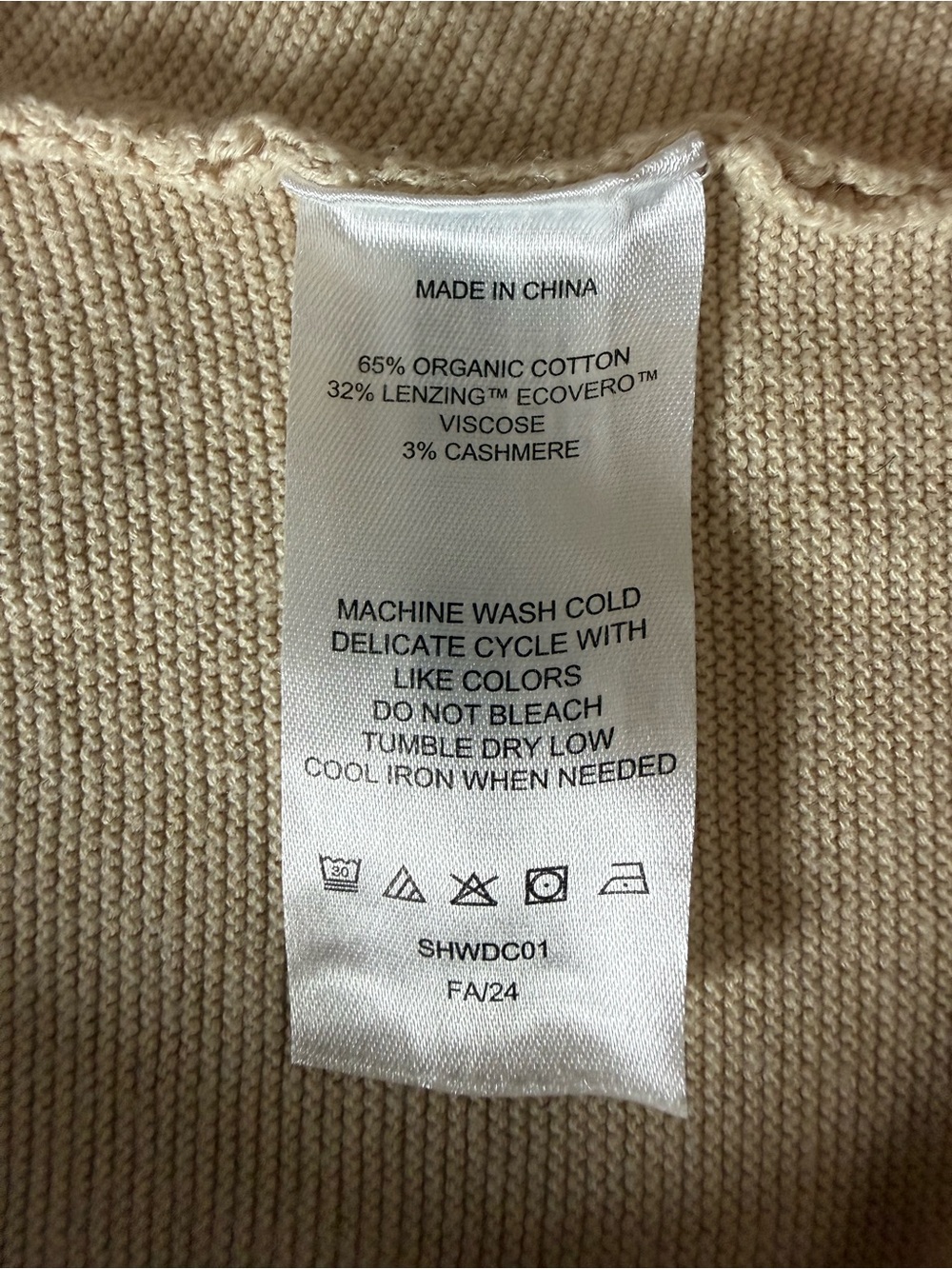 Quince Heather Oatmeal Cotton Cashmere Link-Stitch Short Sleeve Dolman Sweater L - Picture 7 of 10